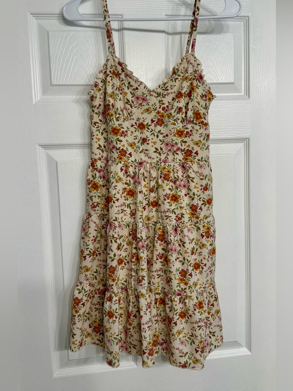 Floral mini dress,  new without tags, XS, but fits like a S